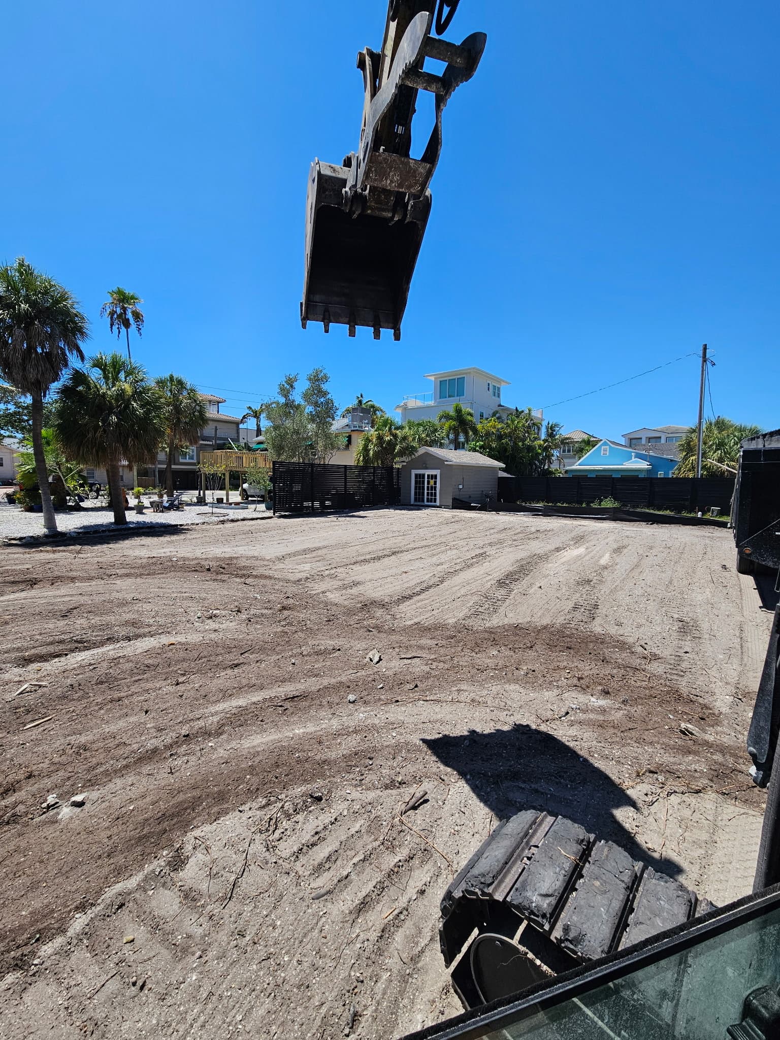 Final graded homesite ready for construction in St. Petersburg, Florida