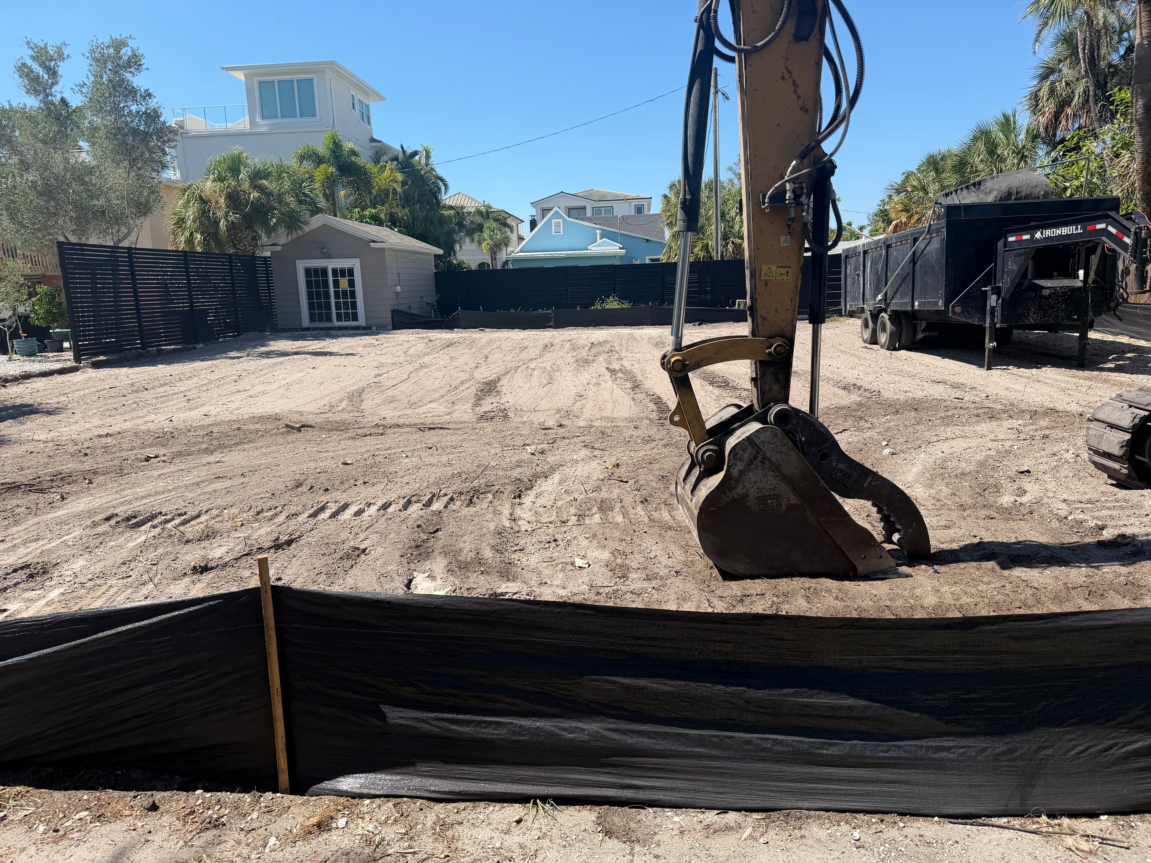 Residential site grading project in Pinellas County, Florida
