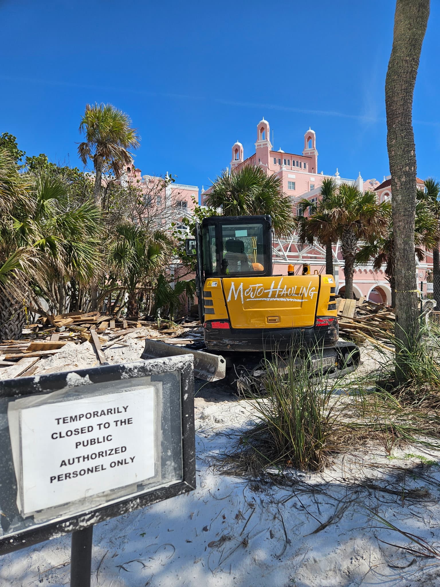 Concrete foundation demolition at a St. Petersburg commercial property