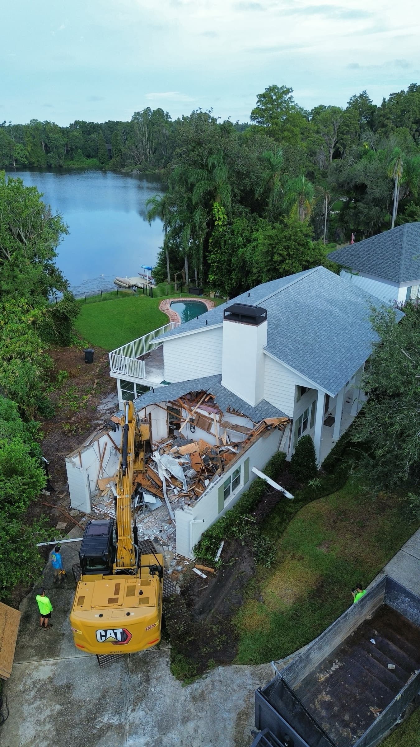 Waterfront home demolition in St. Petersburg, Florida